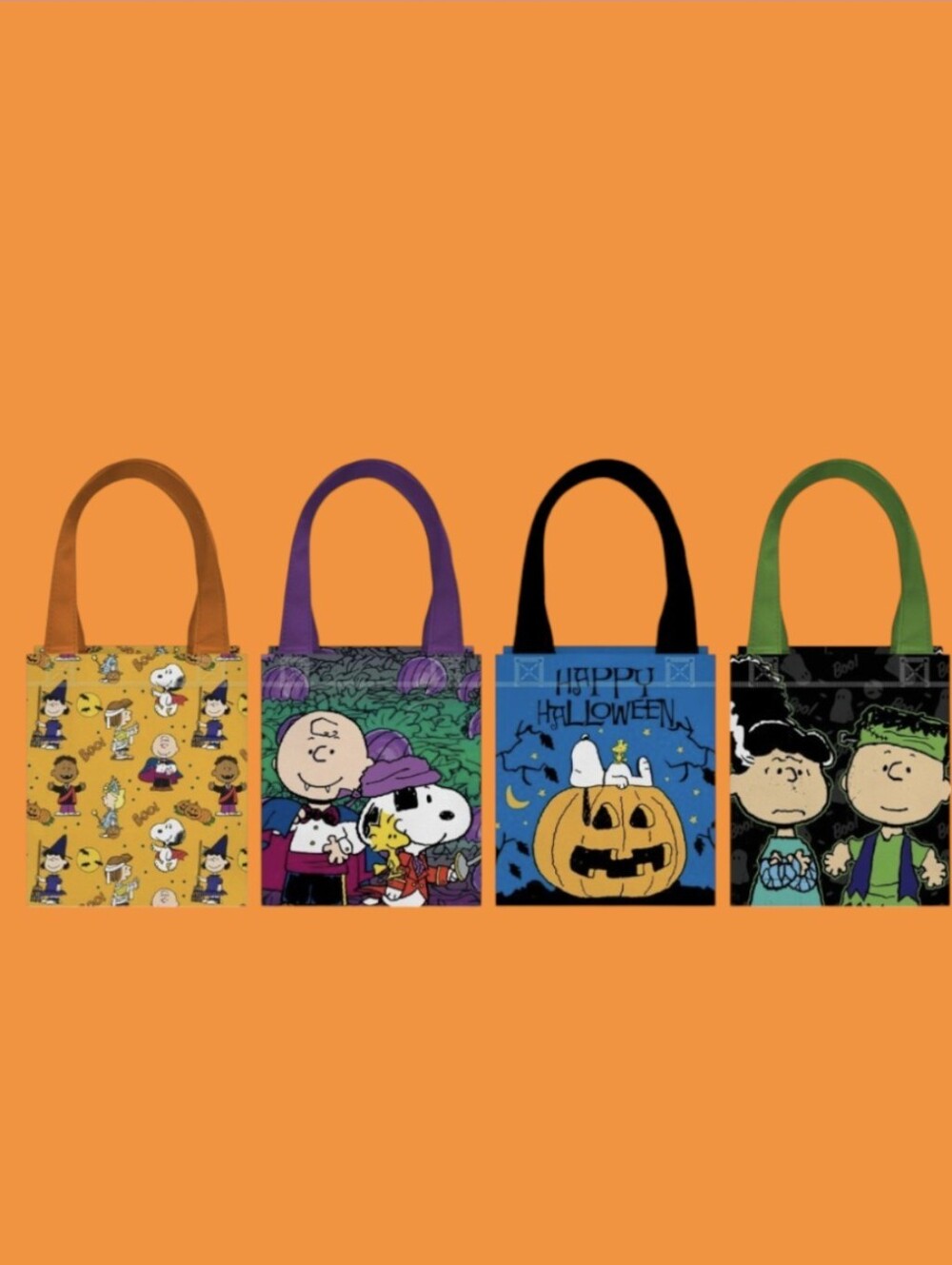 Peanuts Halloween Reusable Mini Tote Bag 4 Pack NWOT